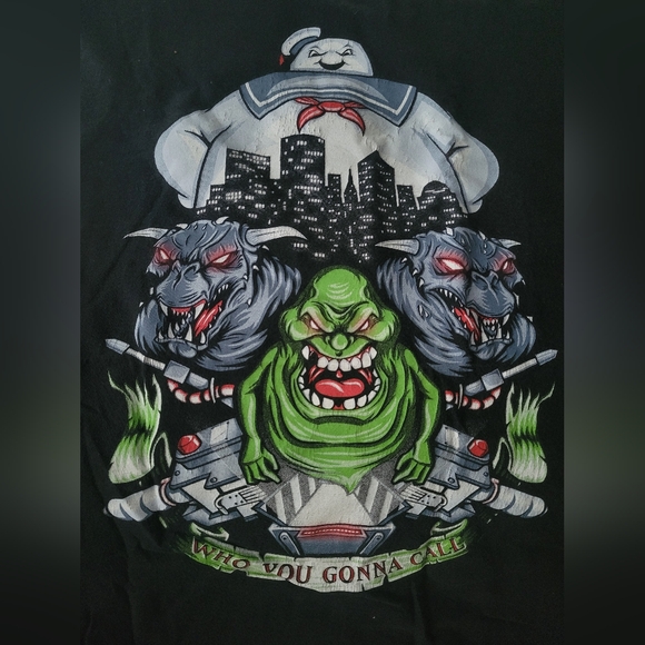 Tee Fury Ghostbusters Medium Sized "Who are you going to call" Black Graphic Tee - Picture 3 of 4